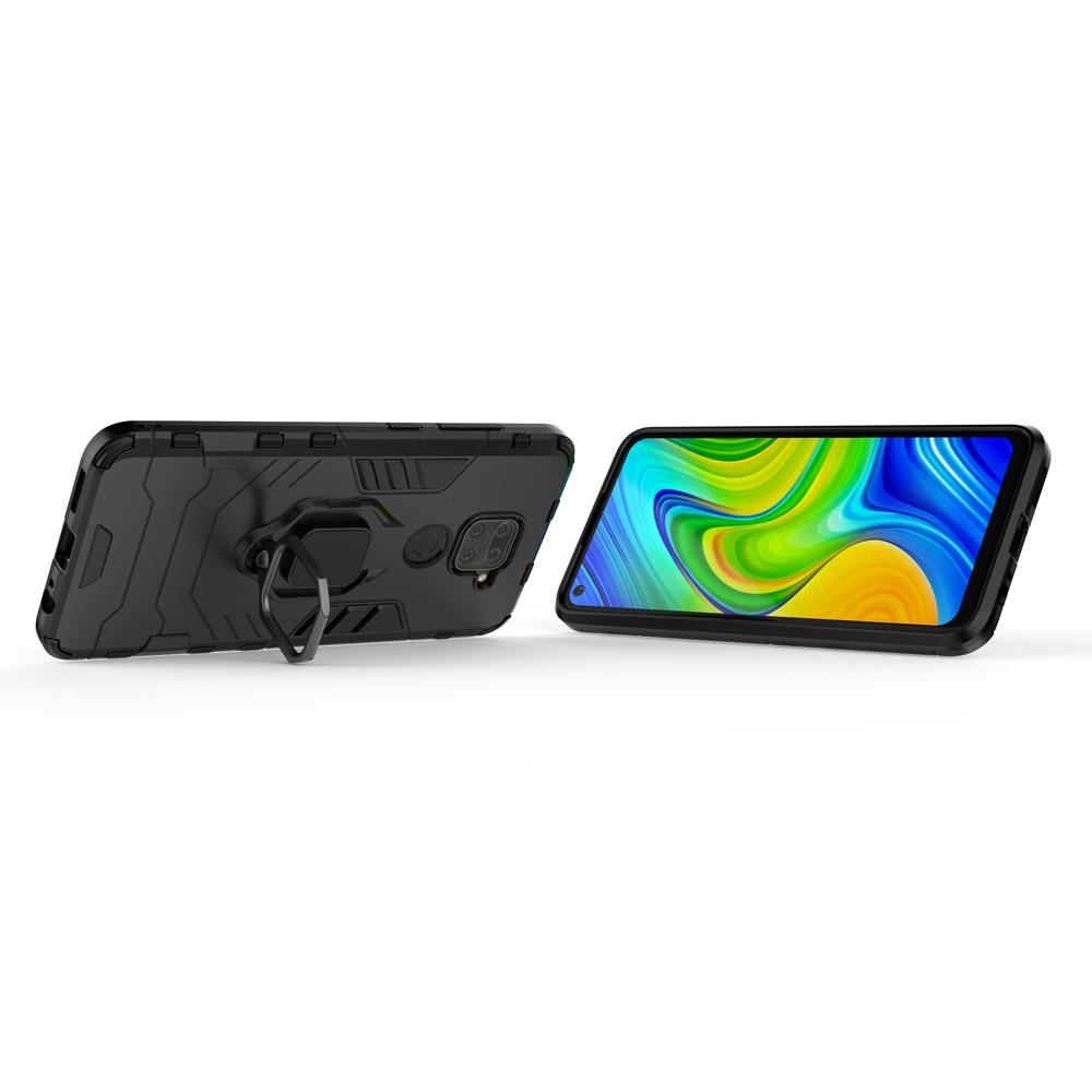 Ốp lưng cho Xiaomi Redmi Note 9 10X 4G iron man chống sốc kèm nhẫn xoay chống xem video bảo vệ camera