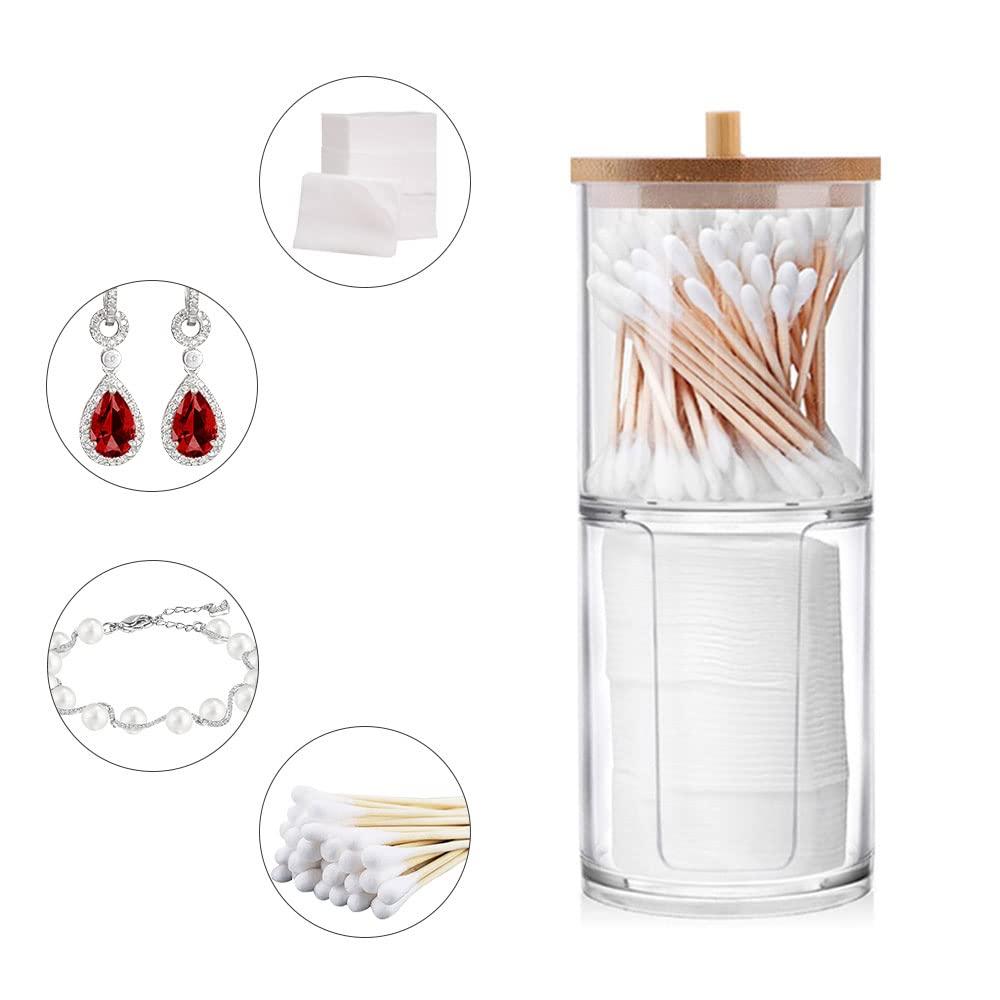 Hộp đựng tăm bông trong suốt có nắp đậy, Bình đựng tăm bông trong phòng tắm, Hộp đựng tăm bông bằng nhựa, Hộp đựng bông gòn, đựng bông gòn, Muối tắm