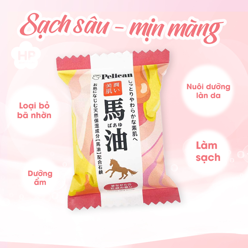 Xà Phòng Rửa Mặt Chiết Xuất Từ Dầu Ngựa PELICAN Family Soap Horse Oil (80G)