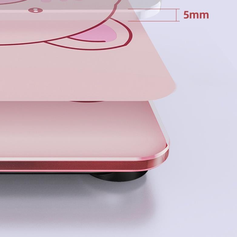 Cân sức khỏe điện tử hình chú heo màu hồng cute thay pin cân sức khỏe gia đình