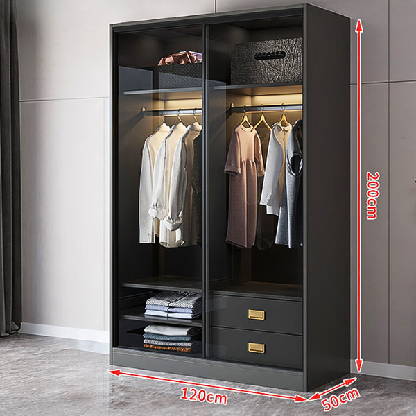 [Miễn phí lắp đặt &amp; vận chuyển - Trả góp 0%] Tủ quần áo cánh kính đẹp hiện đại thương hiệu Ohaha - TCK008