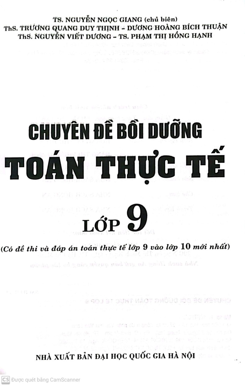 Chuyên đề bồi dưỡng Toán thực tế lớp 9 - Có đề thi và đáp án toán thực tế lớp 9 vào lớp 10 mới nhất( nhiều tác giả )