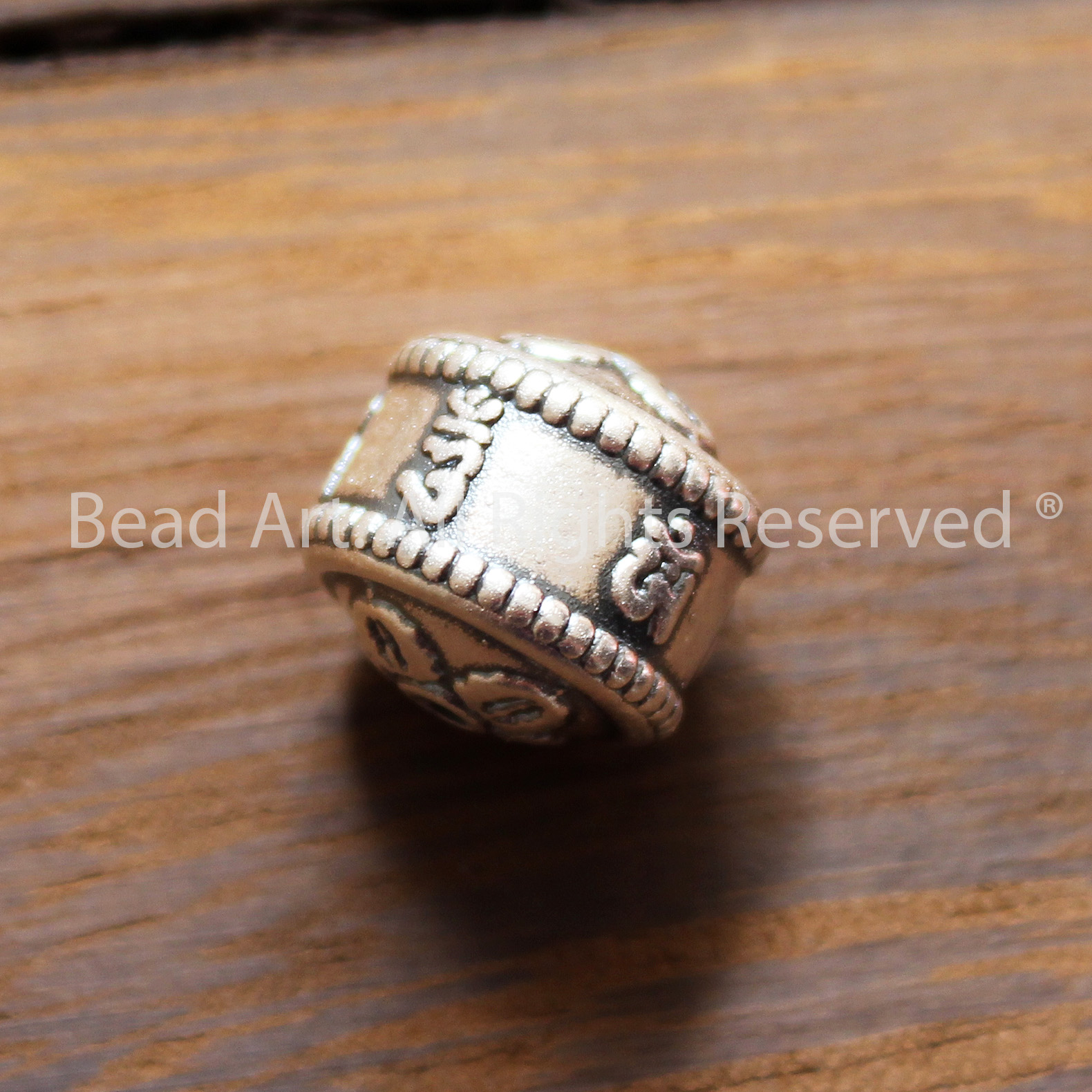13x12MM Charm Khắc Lục Tự Chú Om Mani Padme Hum Bạc 925, Phối Vòng Tay Phong Thuỷ, Chuỗi Hạt, Trang Sức - Bead Art