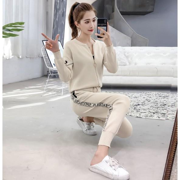 Set Quần len áo len phong cách Hàn Quốc siêu đáng yêu, len dệt kim 2 lớp dày dặn, form chuẩn mặc tôn dáng