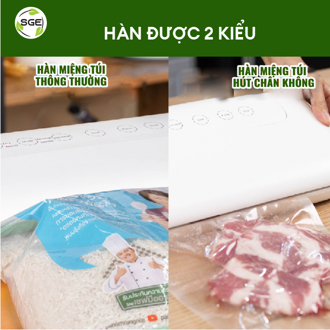 Máy Hút Chân Không Đa Năng Vacuum Sealer VC77-G2. Máy Còn Có Chức Năng Ủ Rượu Và Ướp Thịt Nhanh Chóng, Rất Thích Hợp Cho Người Nội Trợ. Hàng Chính Hãng SGE Thái Lan