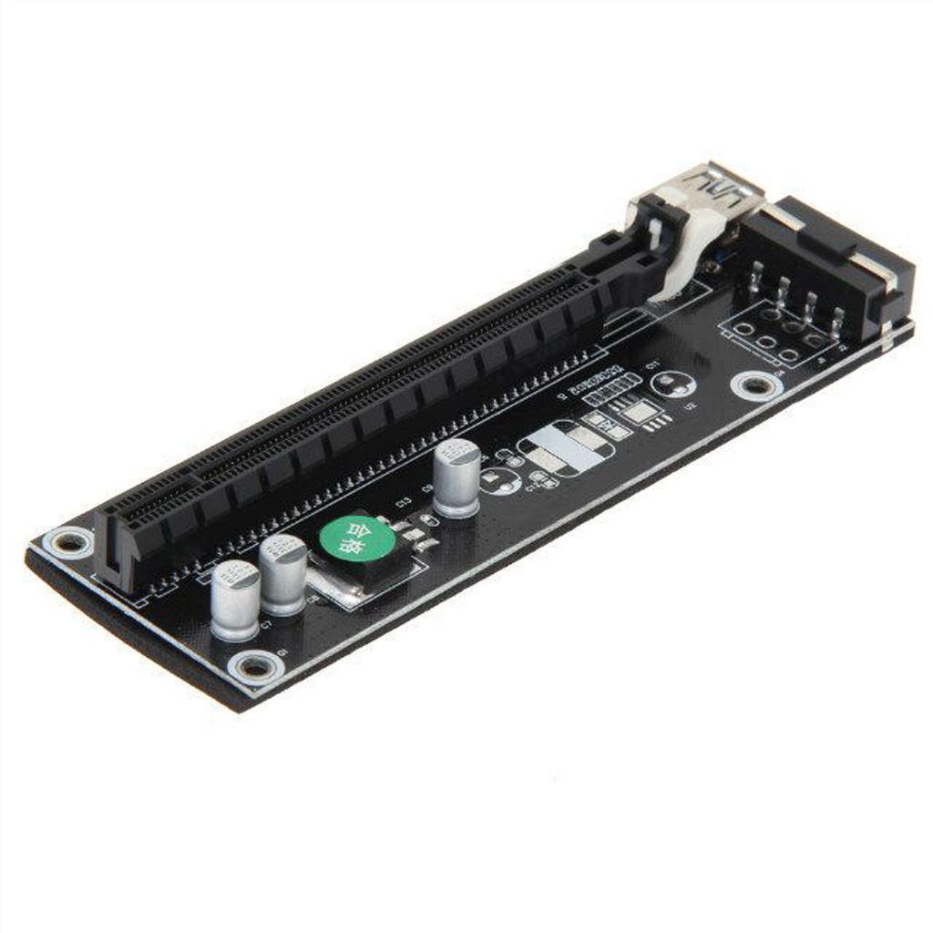 USB 3.0 PCI-E Express 1x to16x Extender Riser Board Card Adapter SATA Cable