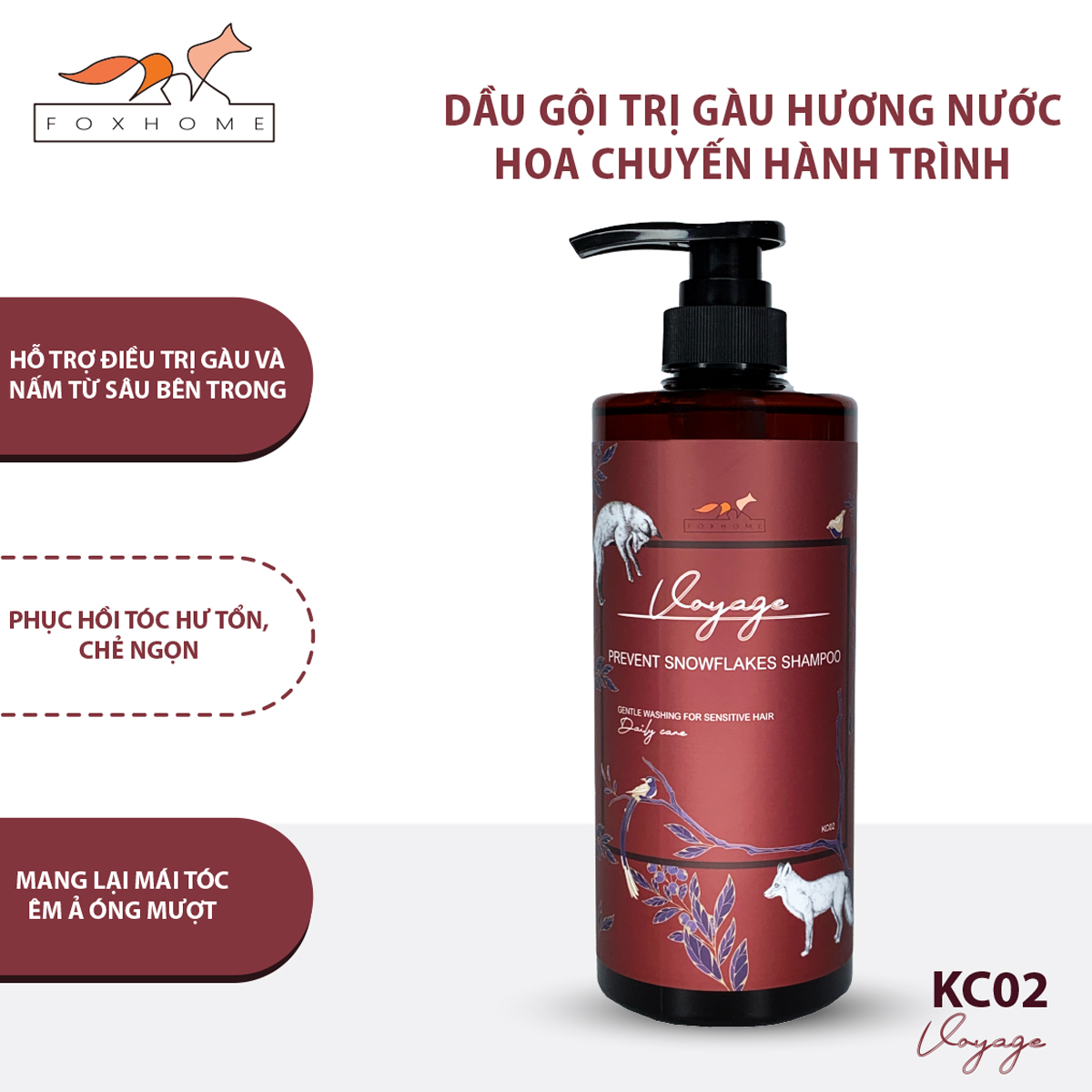 DẦU GỘI FOX LÀM NGĂN NGỪA GÀU HƯƠNG NƯỚC HOA 750ml