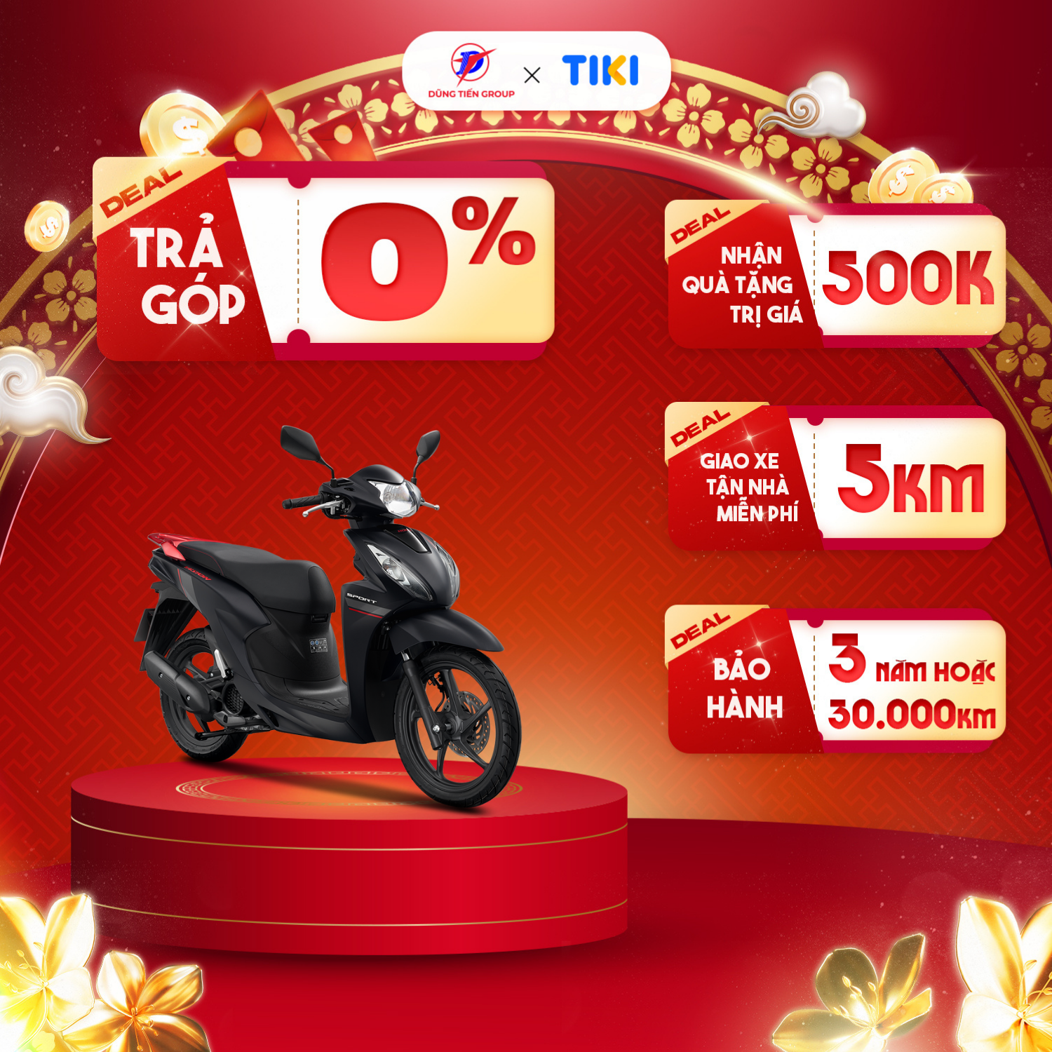 Xe Máy Honda Vision 2026 – Phiên Bản Thể Thao – Đen