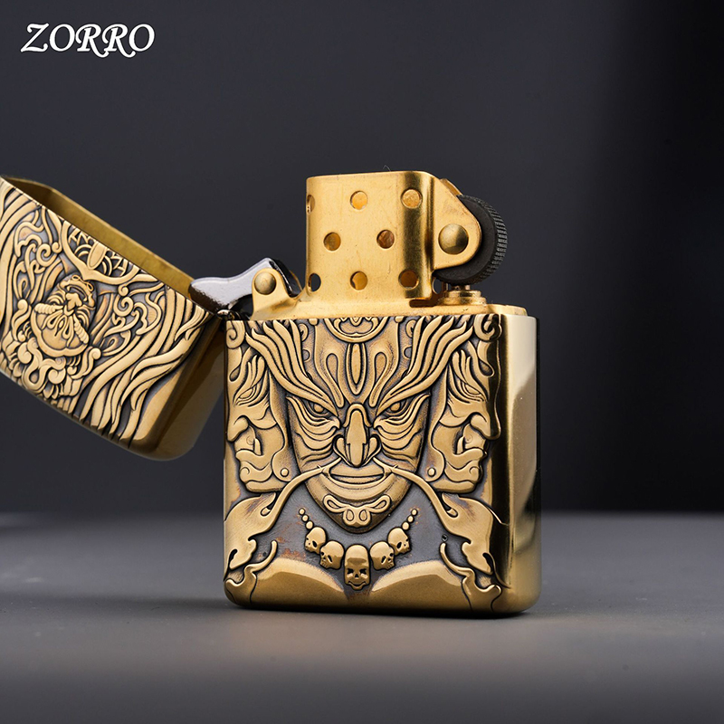 Vỏ Hột Quẹt Bật Lửa Xăng Đá Zorro Z19 Họa Tiết 3D Cực Độc Đáo Nắp Giữ Xăng Kín