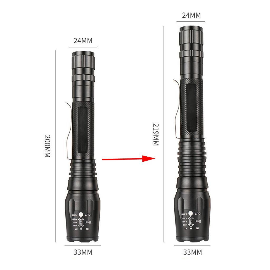 LED Tactical Flashlight High Lumen Handheld Flash Light 5-Mode Zoomable Water Resistant Flashlight for Outdoor Camping Hiking Emergency