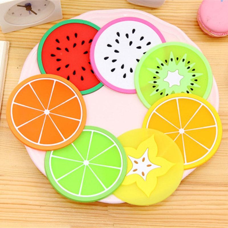 Đế Lót Ly Dày Hình Trái Cây Đáng Yêu Bền, Đế lót cốc dễ thương hình thú, hoa quả nhiều màu