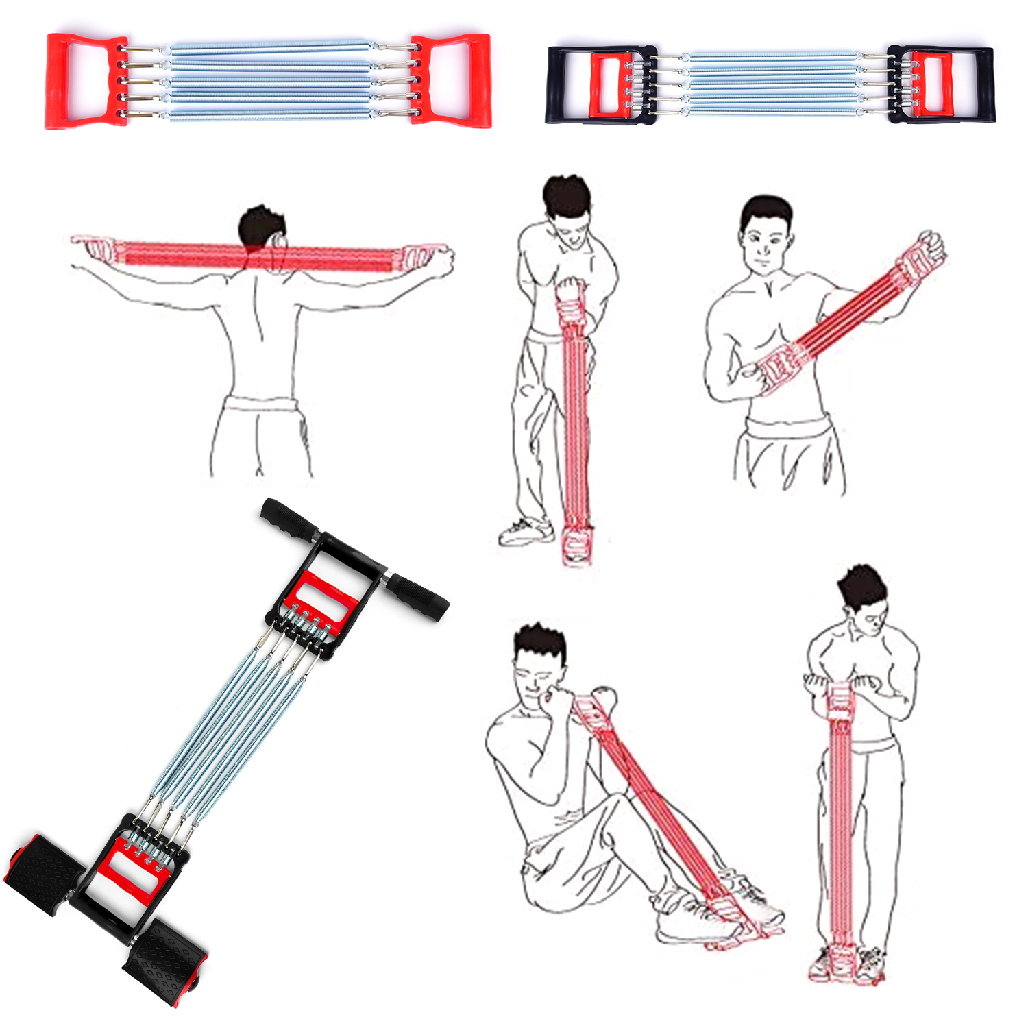 Dụng cụ tập cơ đa năng có thể tháo rời với dây kháng lực