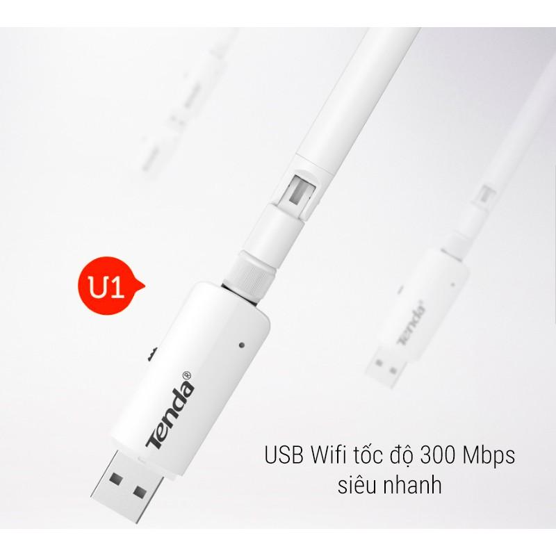 Thiết bị thu WIFI 300M TENDA U1 Hàng MICROSUN-ADNT bảo hành 36 tháng