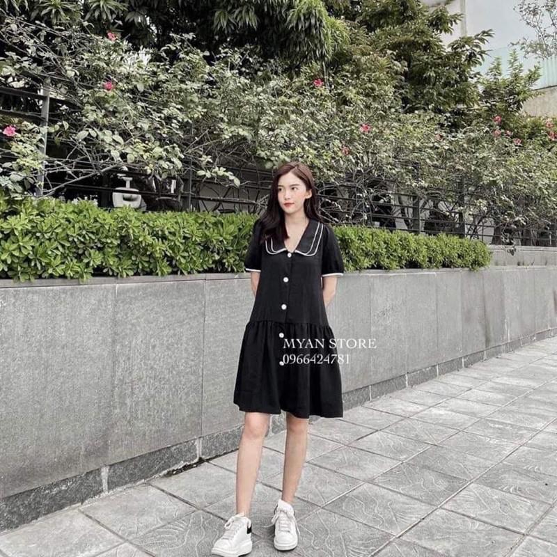 Váy đũi suông cố viền