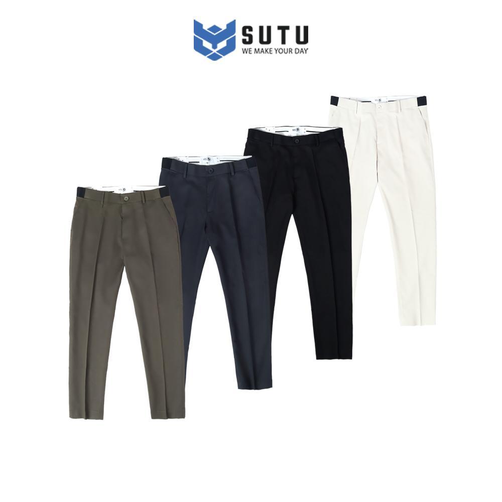 Quần Tây Nam LOCAL BRAND SUTU Cao Cấp  Lưng Bo Chun Thiết Kế Dáng Suông Regular Fit Co Giãn Nhẹ | Q2Y - ĐEN