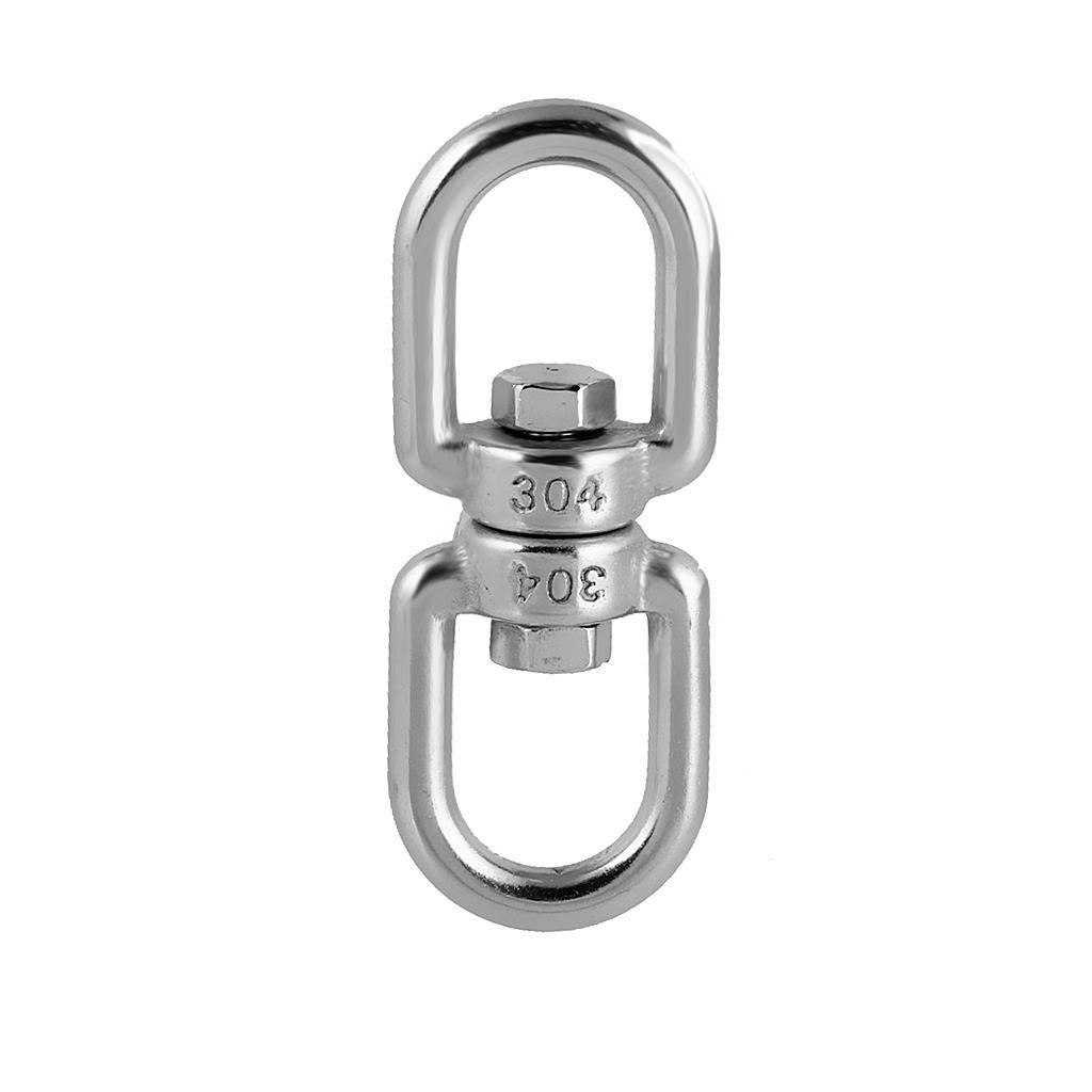 304 Stainless Steel Rotating Universal Ring 8-Model Chain Link Buckle Silver