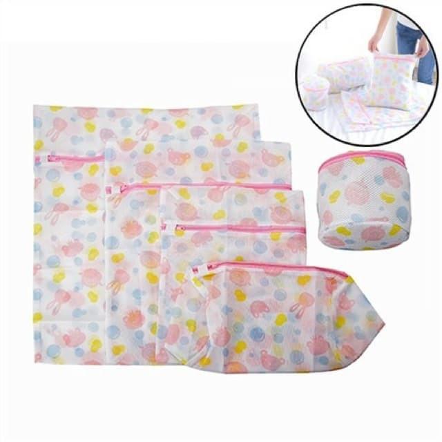 Set 5 túi giặt lưới cao cấp hoa văn dùng cho máy giặt
