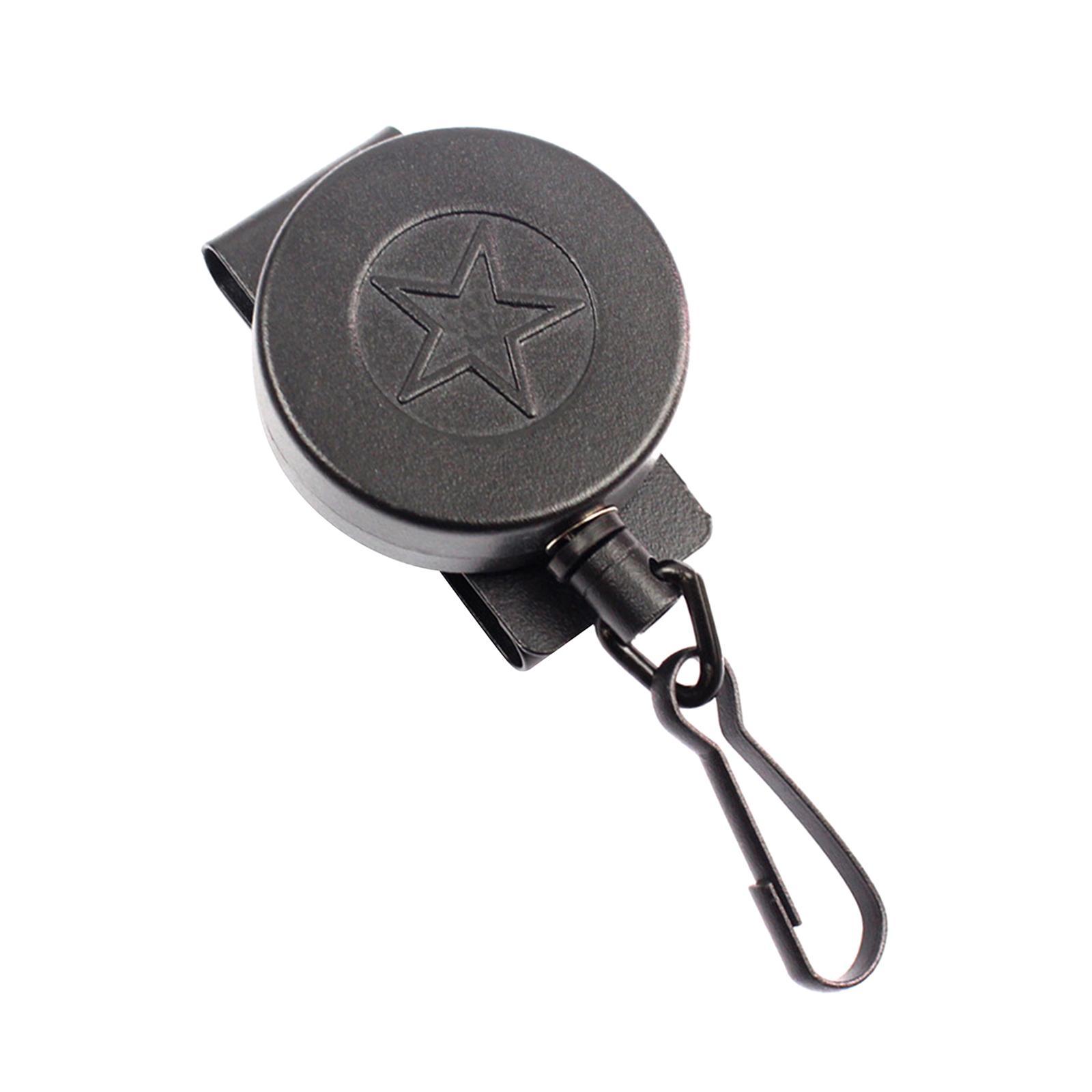 Retractable Key Chain Stainless Steel Holder Belt Clip Carabiner Lanyard