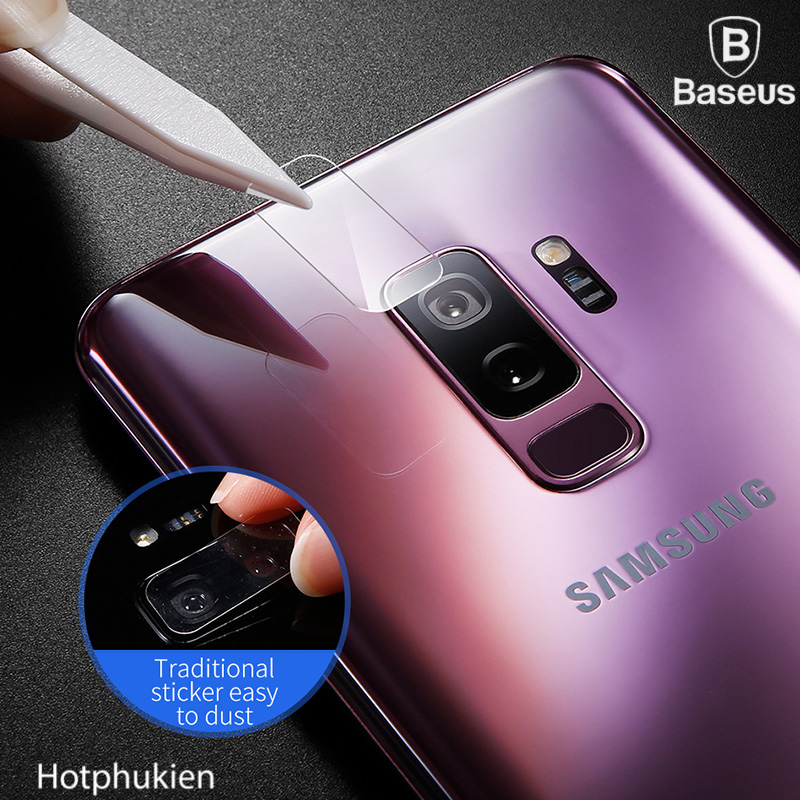 Miếng dán kính cường lực Camera cho Samsung Galaxy S9 chính hãng Baseus chống trầy xước tuyệt đối - Hàng Chính Hãng
