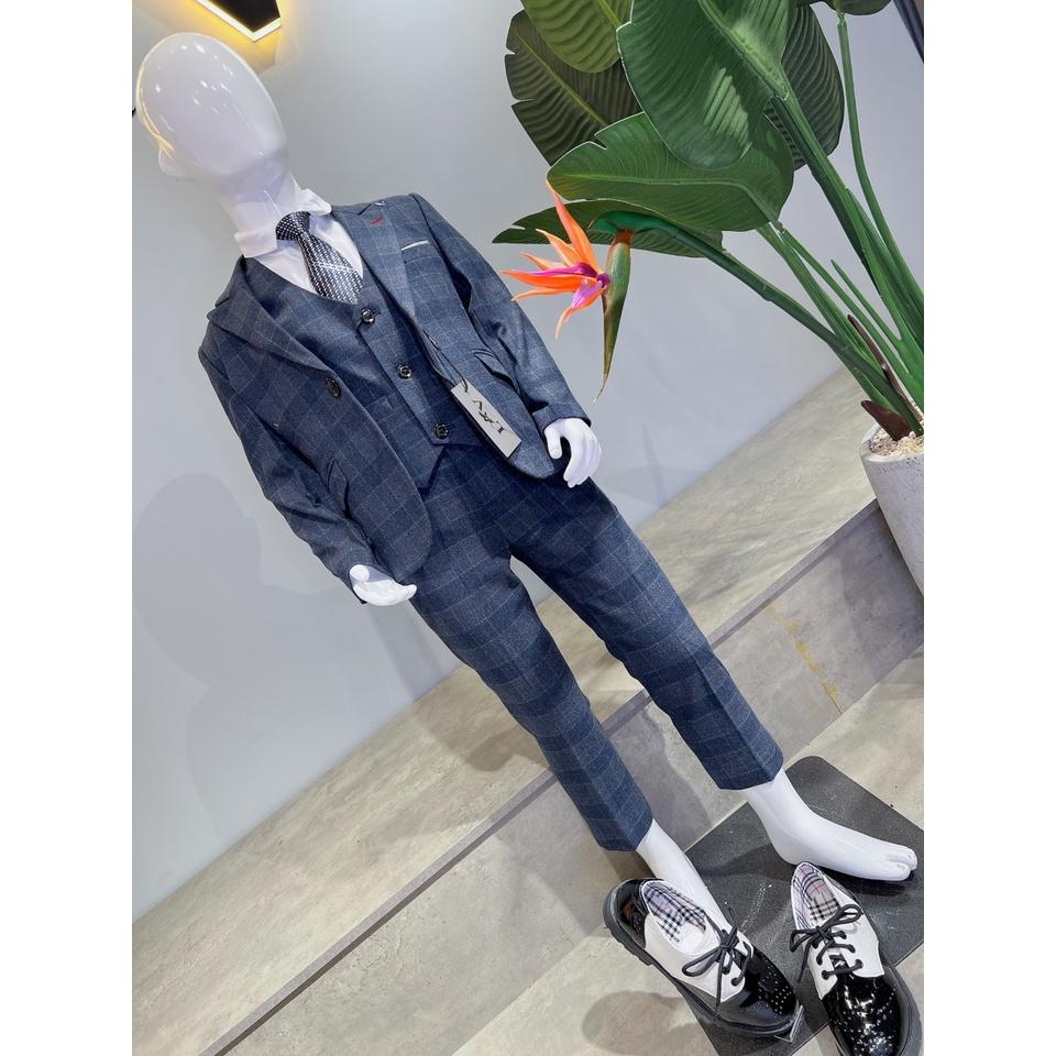 Vest bé trai cao cấp màu xanh MS2007