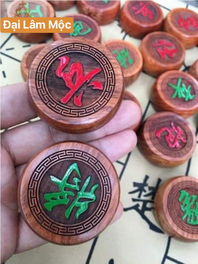 Bộ cờ tướng gỗ Hương quân Đại kèm hộp tiện lợi - quà tặng ý nghĩa