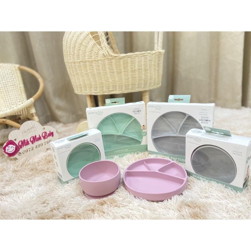 Khay ăn dặm silicone có đế dính chống đổ EVERYDAY BABY