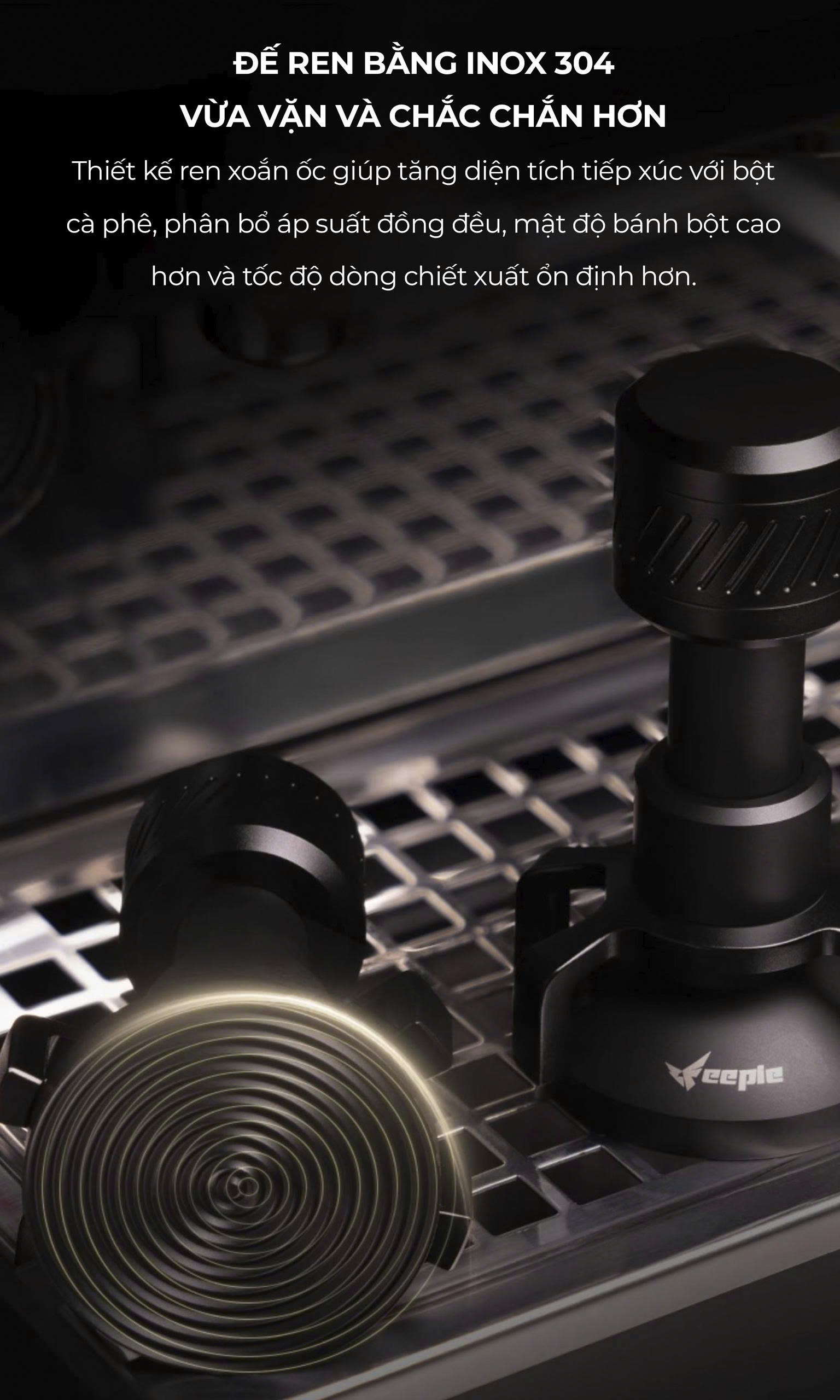 Combo dụng cụ pha espresso Diagonal line Series Feepie