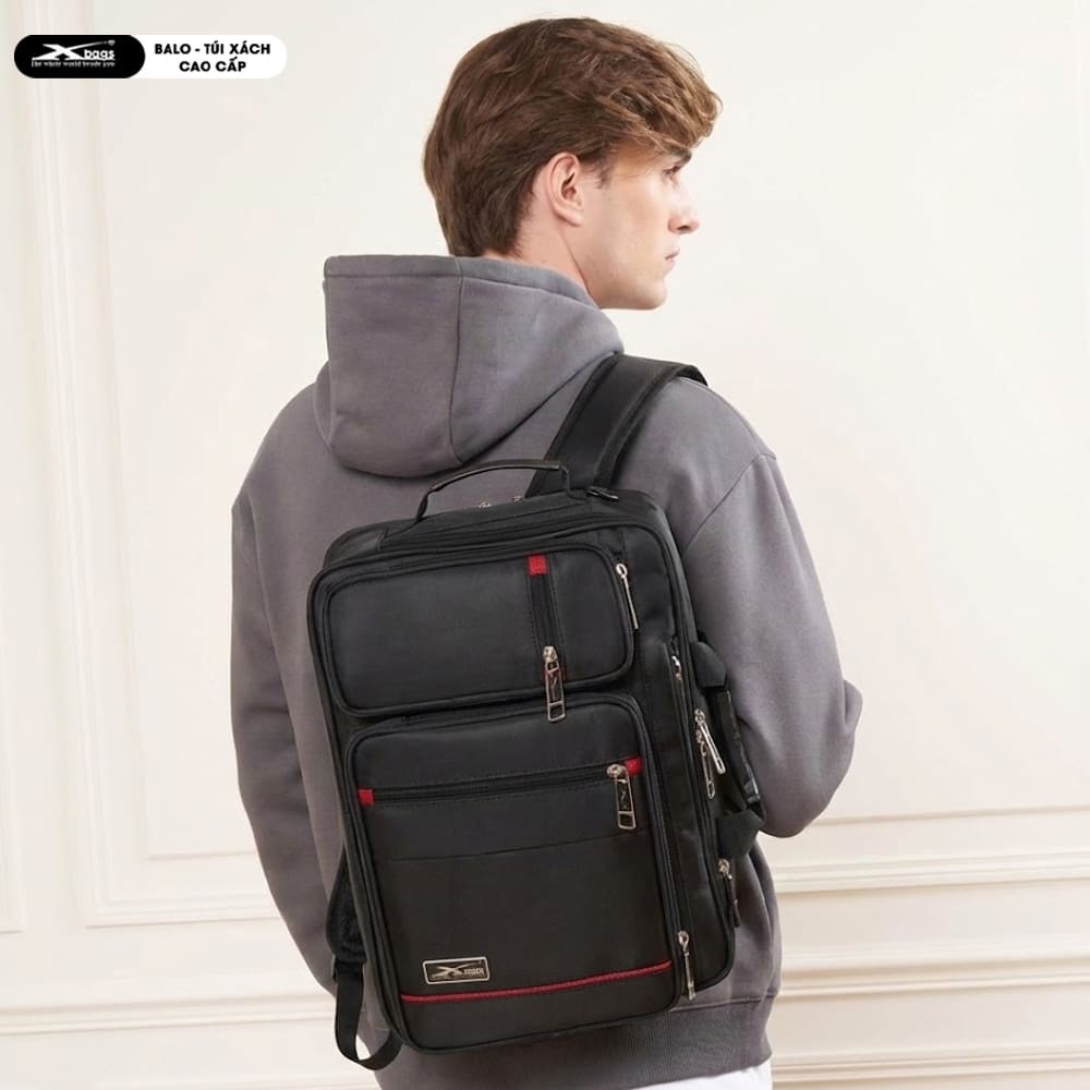 Cặp Đa Năng Cao Cấp Xbags Pride Màu Đen, Đựng Được Laptop 17 Inch, Nhiều Ngăn Dung Tích Lớn, Chống Nước, Hiện Đại Đẳng Cấp XB4102!