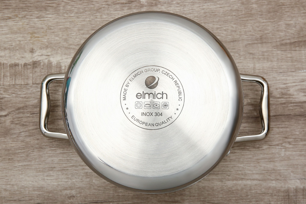 Bộ nồi inox liền khối Elmich Trimax ECO EL-8001 size 18, 20, 26cm - Tiêu chuẩn Châu Âu - Sử dụng cho mọi loại bếp
