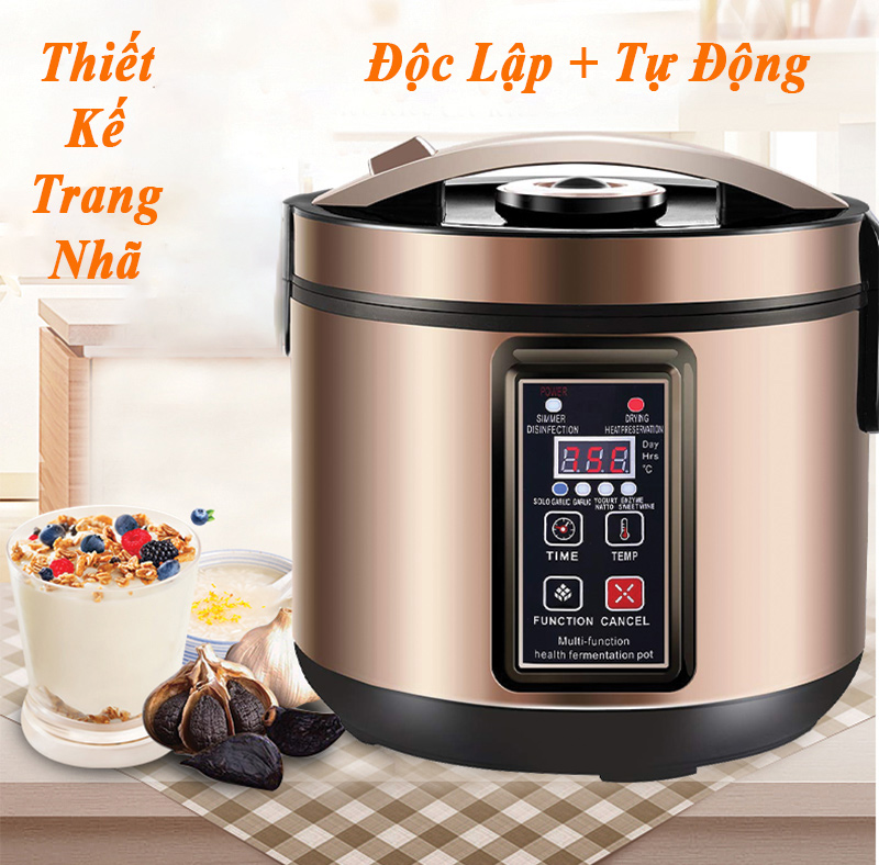 Máy lên men thực phẩm Anzhik 6 lít AZK-186 thế hệ mới - làm tỏi đen, sữa chua, yogurt, đậu nành(natto), enzyme trái cây, vang ngọt, kim chi - Hàng Chính Hãng