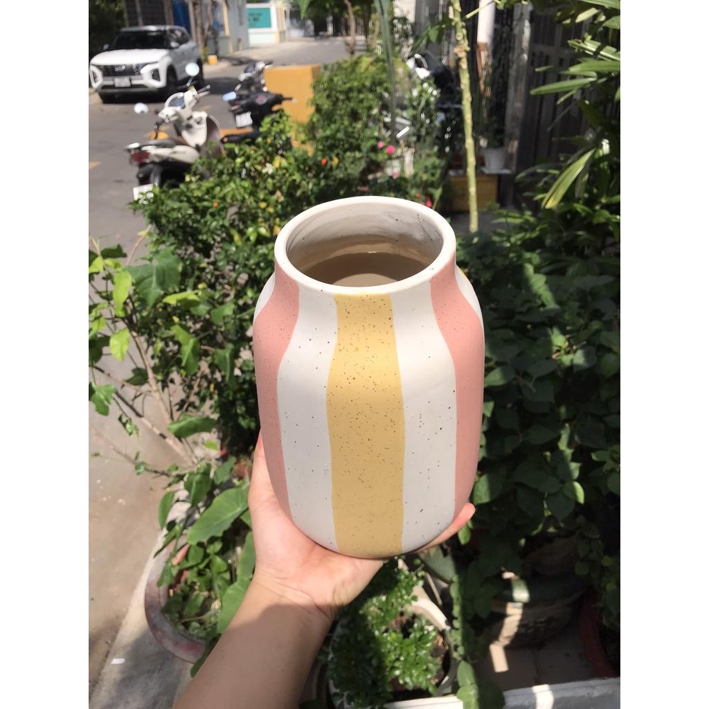 BÌNH HOA GỐM SỨ XUẤT KHẨU TRANG TRÍ DECOR BÌNH CẤM HOA XK13