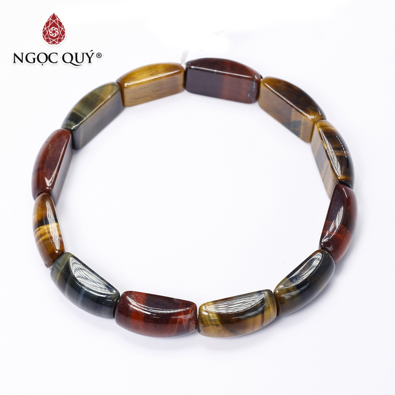 Vòng tay bản đá mắt hổ tam tài - Ngọc Quý Gemstones