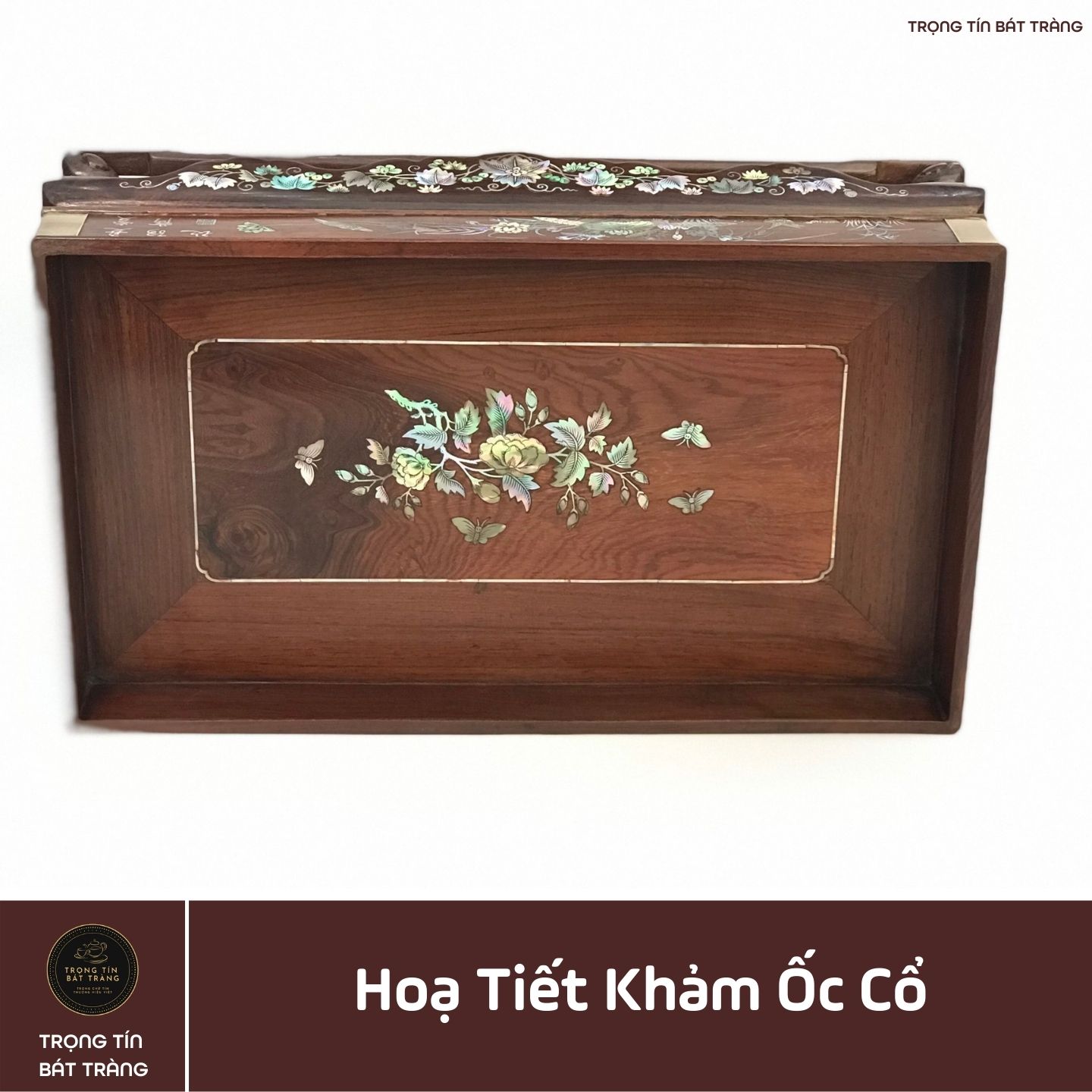 Khay Trà Gỗ Cẩm Hình Chữ Nhật Kích Thước 35*20,5*11 cm KT 87