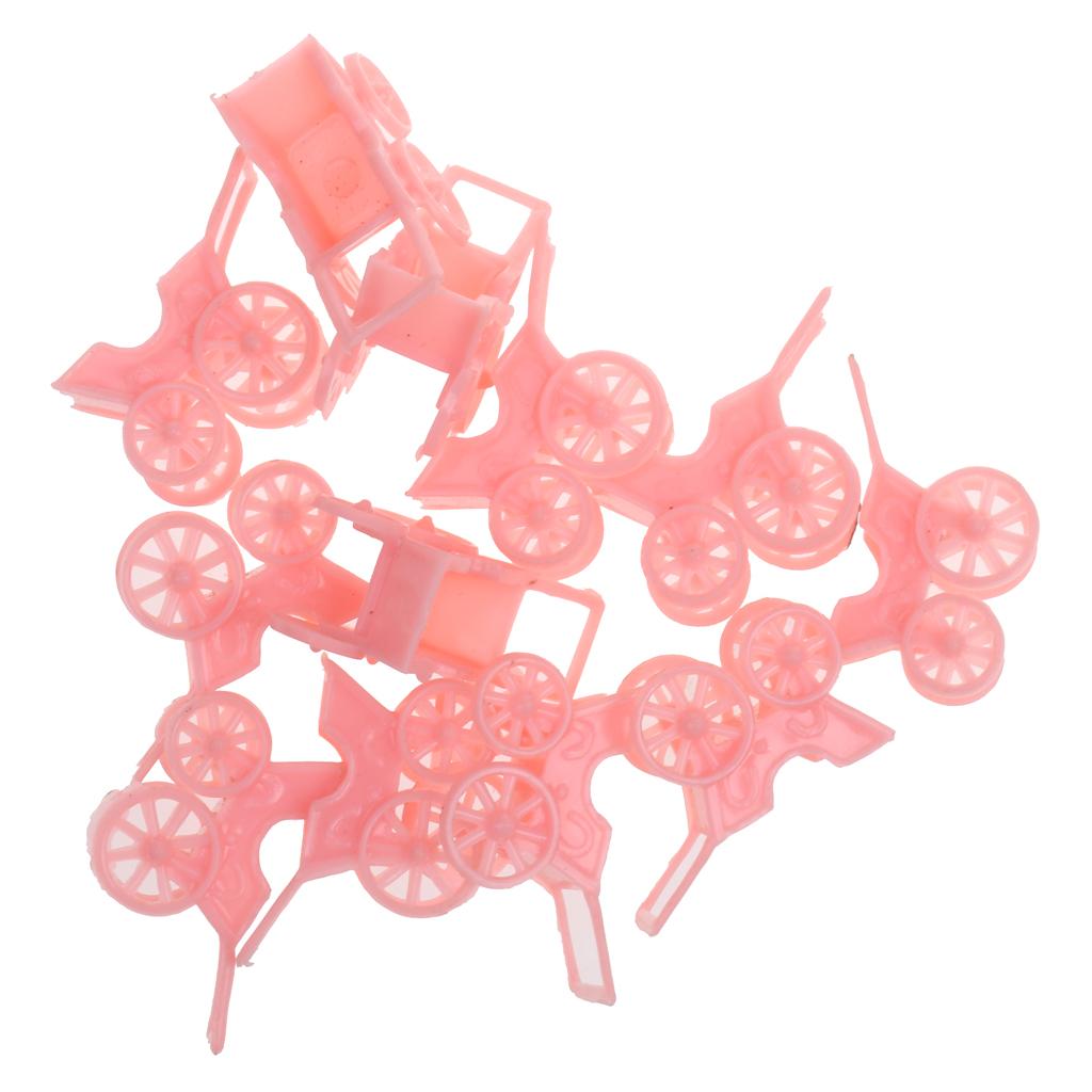 2x12pcs Cute Plastic Mini Carts Kids Toys Baby Shower Party Favors Pink