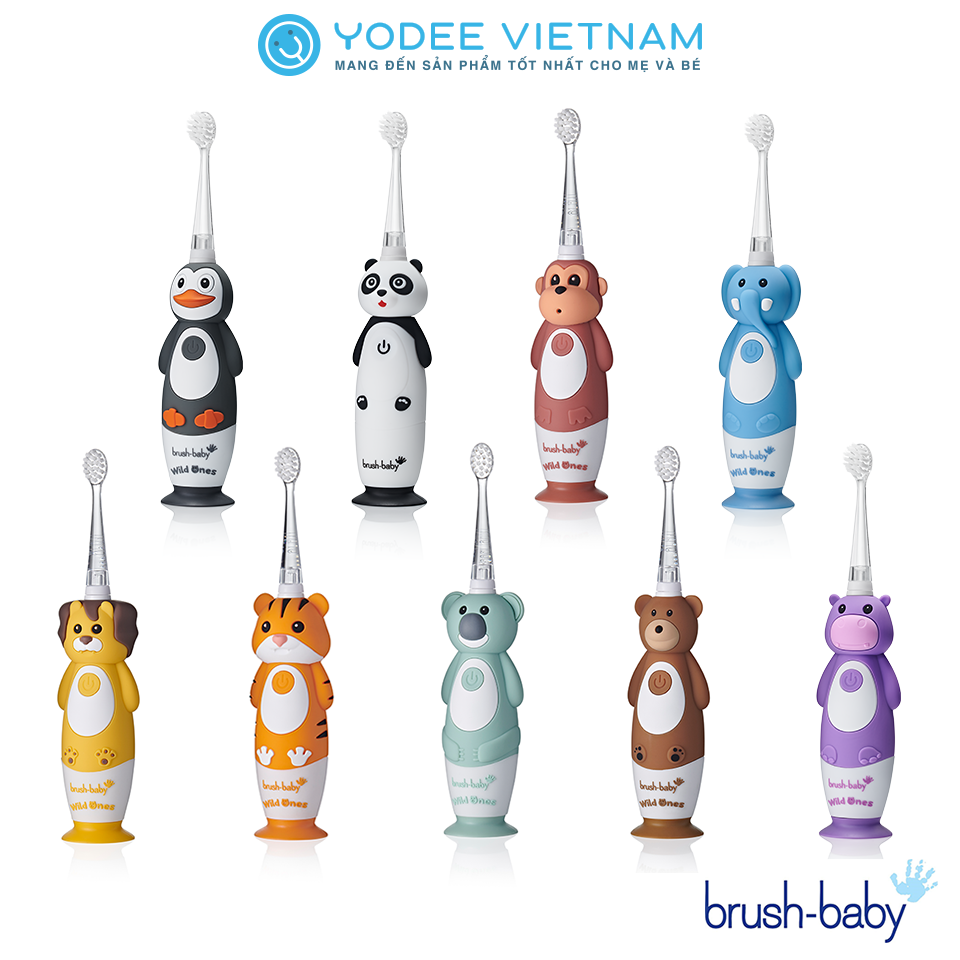 Brush-Baby Bàn chải điện sóng âm có kèm sạc WildOnes cho bé (0 - 10 tuổi)