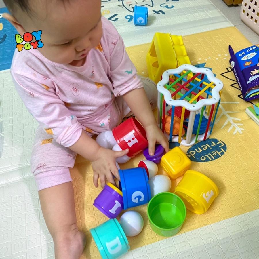 Bộ đồ chơi cốc xếp tầng phối hợp tư duy, nhanh tay, nhanh mắt giúp bé phát triển trí não