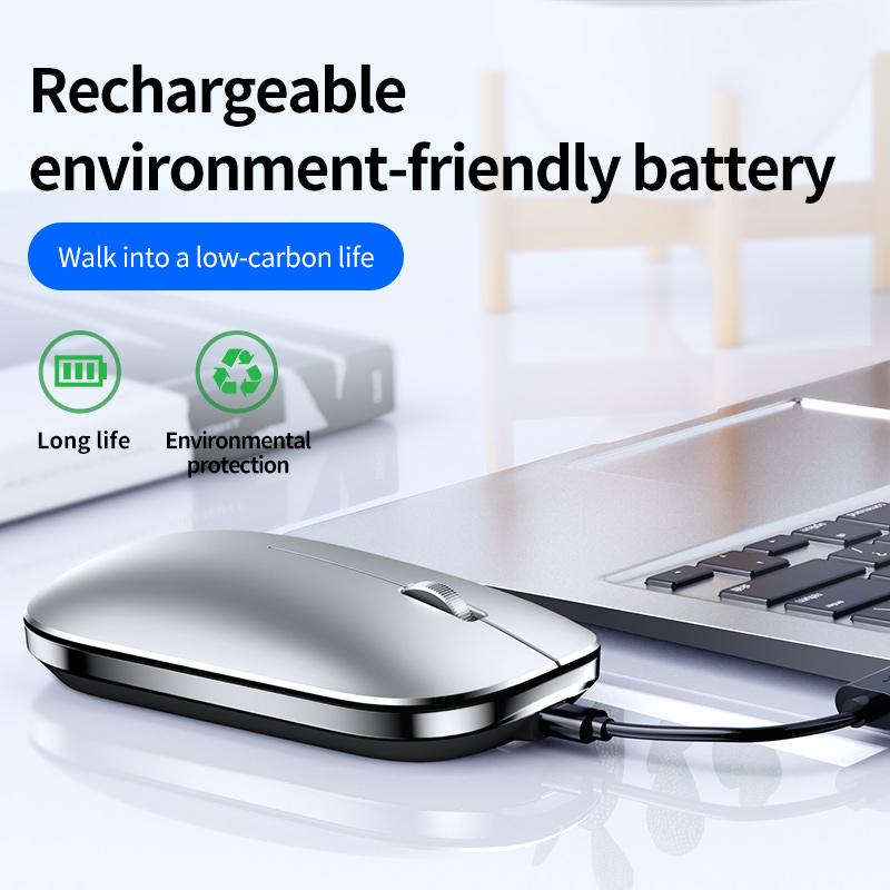 MC 502 2.4G Không Dây Bluetooth Chuột Tắt Tiếng Noiseless Sạc Không Dây Mous Với Đầu Thu USB Chuột