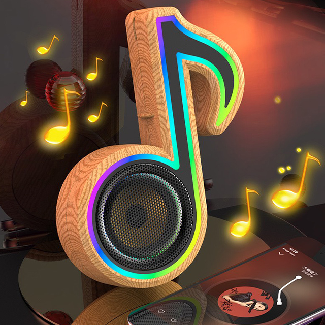 Loa Bluetooth Di Động Nốt Nhạc FT Có Led RGB Nổi Bật Thiết Kế Nhỏ Gọn Hiện Đại Hỗ Trợ Cổng kết nối Thẻ TF, AUX + Tai nghe chụp tai cao cấp