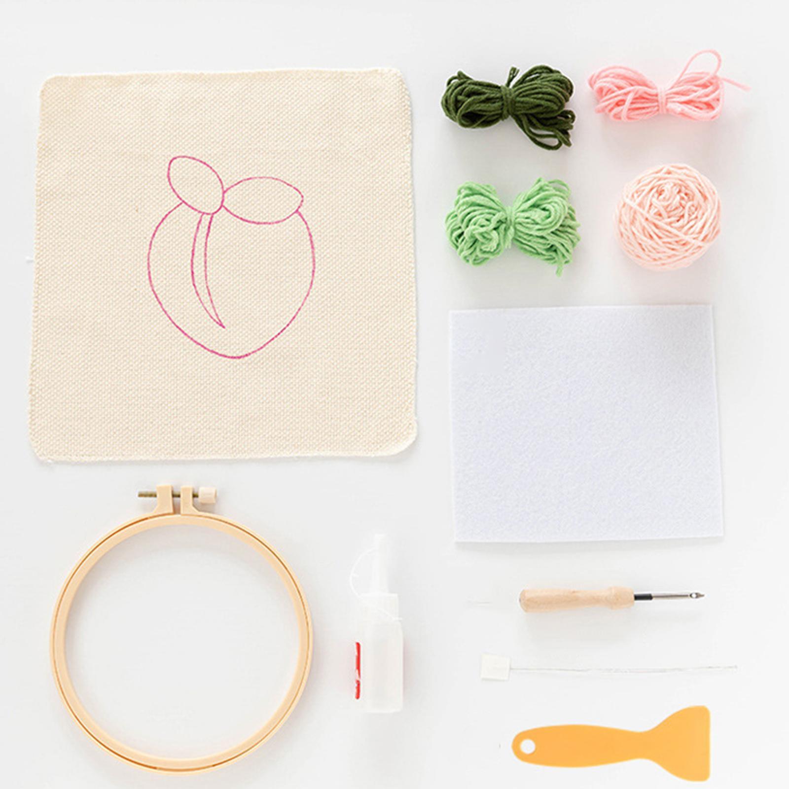 Punch Coaster Kit DIY Soft Yarn Thread Cup Mat for Starter Handcraft