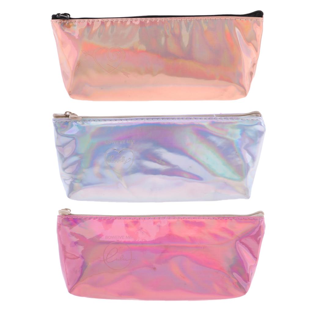 2xSoft Zipper Pencil Case Pen Case Cosmetic Makeup Case Wallet Purse Gold