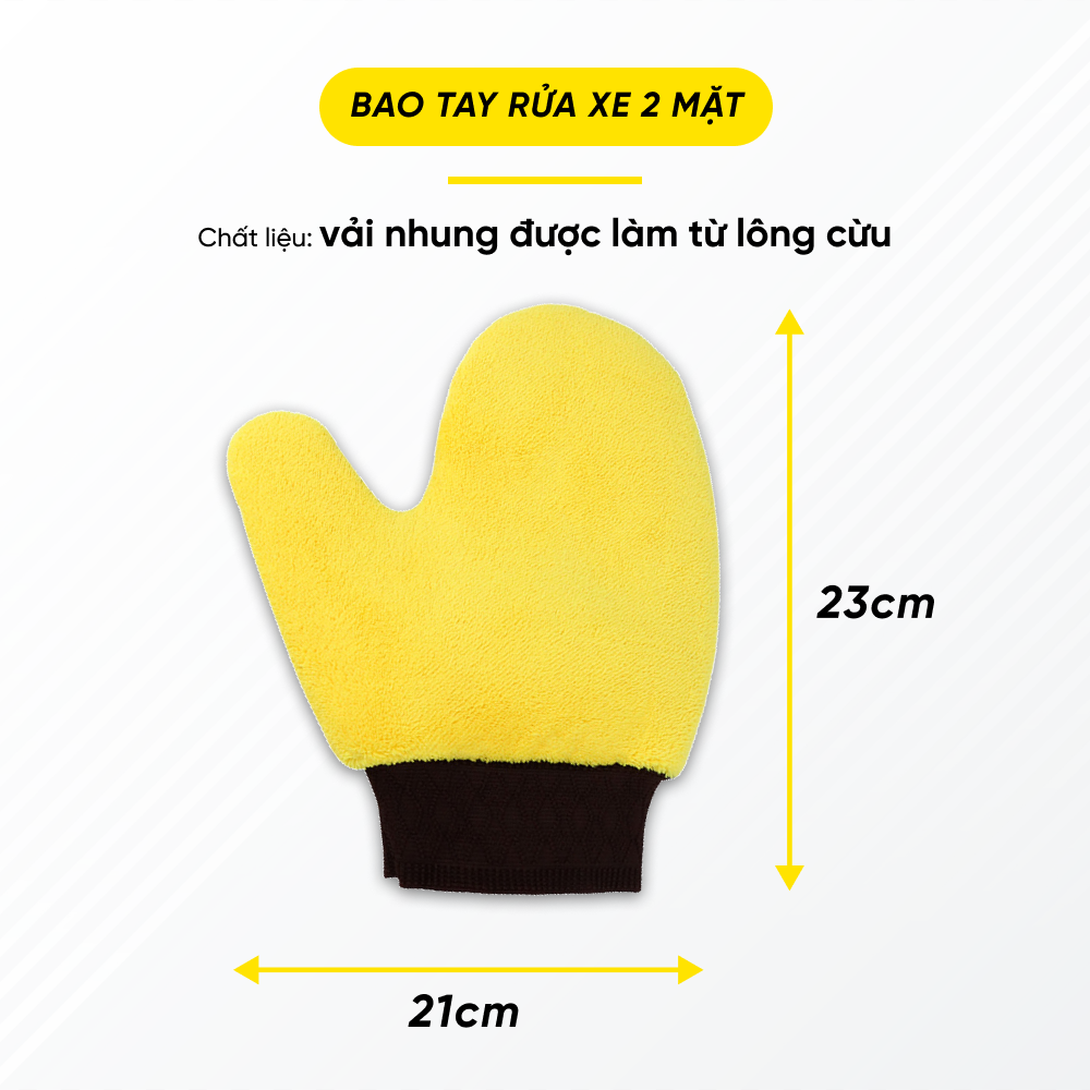Găng Tay Rửa Xe 2 Mặt Sợi Vải Siêu Mịn, Không Gây Trầy Xước Bề Mặt Sơn | Găng Tay Rửa Xe 2 Mặt Giúp Rửa Xe Nhanh Chóng, Tạo Bọt Tốt, Tránh Trầy Xước Bề Mặt Sơn