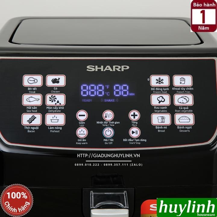 Nồi chiên không dầu Sharp KF-AF55EV-BK - 12 chức năng - Dung tích 5.5 lít - Hàng chính hãng