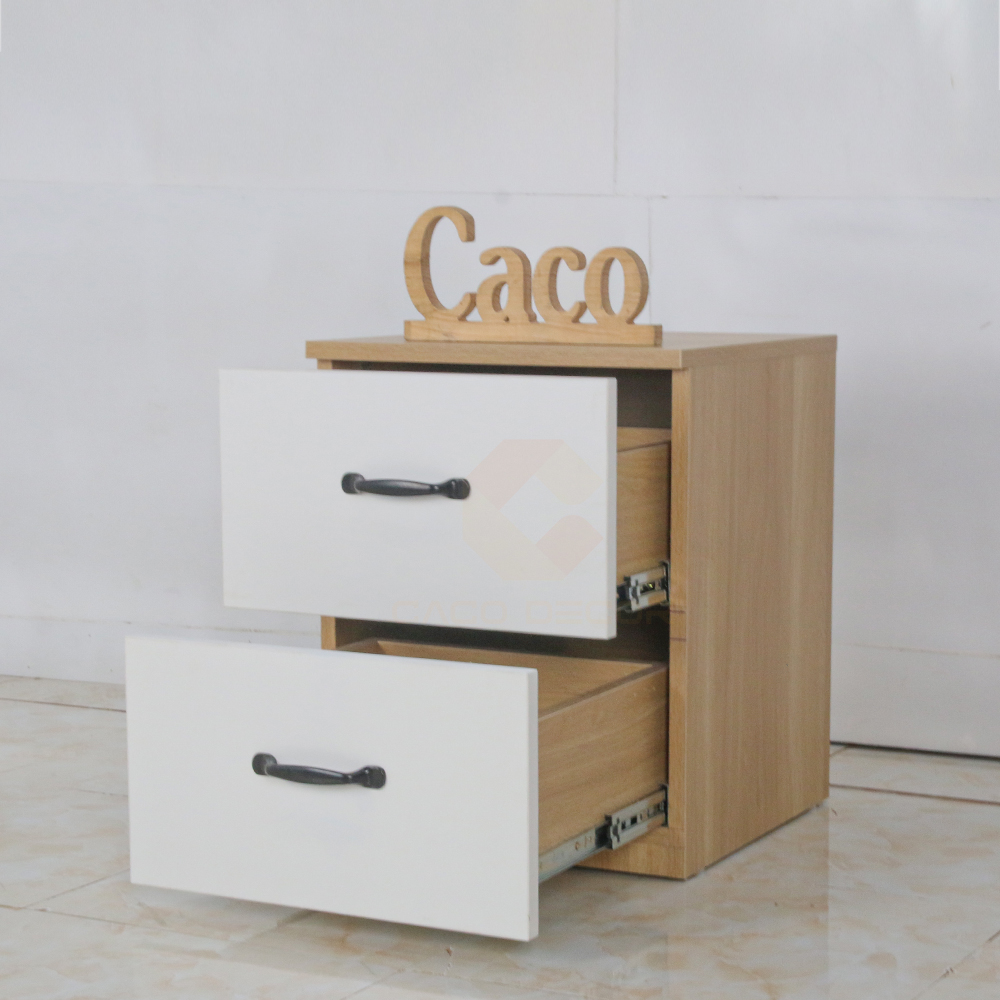 TỦ ĐẦU GIƯỜNG GỖ MDF MELAMINE MÀU VÀNG VÂN GỖ PHỐI TRẮNG CAO CẤP