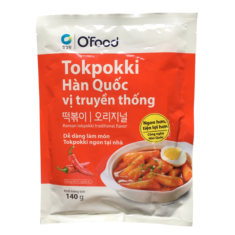 Bánh Gạo Tokpokki Hàn Quốc Vị Truyền Thống Kèm Sốt Nấu O'Food (Gói 140g)