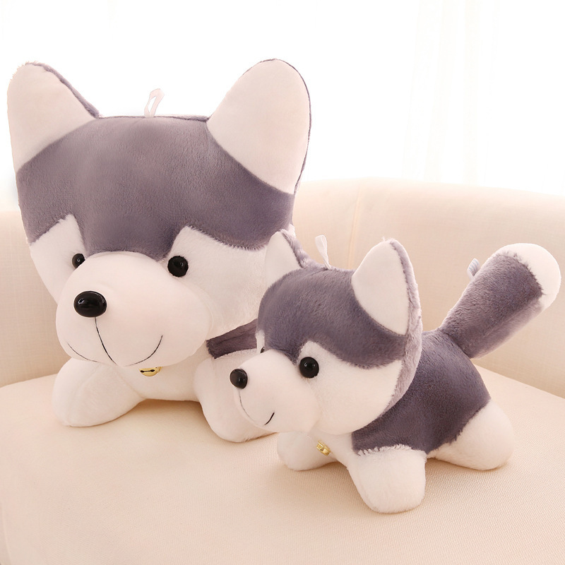 Gấu bông chó Husky đeo chuông dễ thương siêu mềm siêu cưng (20cm---&gt;50 cm) Gối ôm chó husky đáng yêu hàng xịn cao cấp an toàn cho trẻ nhỏ