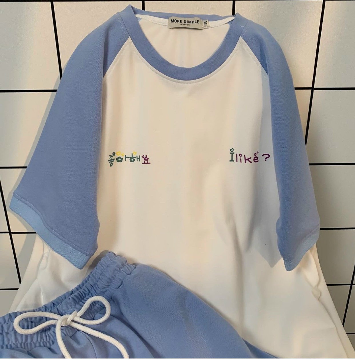 Bộ Đồ Thun Unisex Hàn Quốc I Like Cặp Nam NữHOT RẺ ĐẸPSet Đồ Bộ Mặc Nhà In Hình Cute Áo Thun Rộng -Quần Short Đùi Suit - THIÊN HÀ SHOP ĐỒ BỘ THUN NAM NỮ