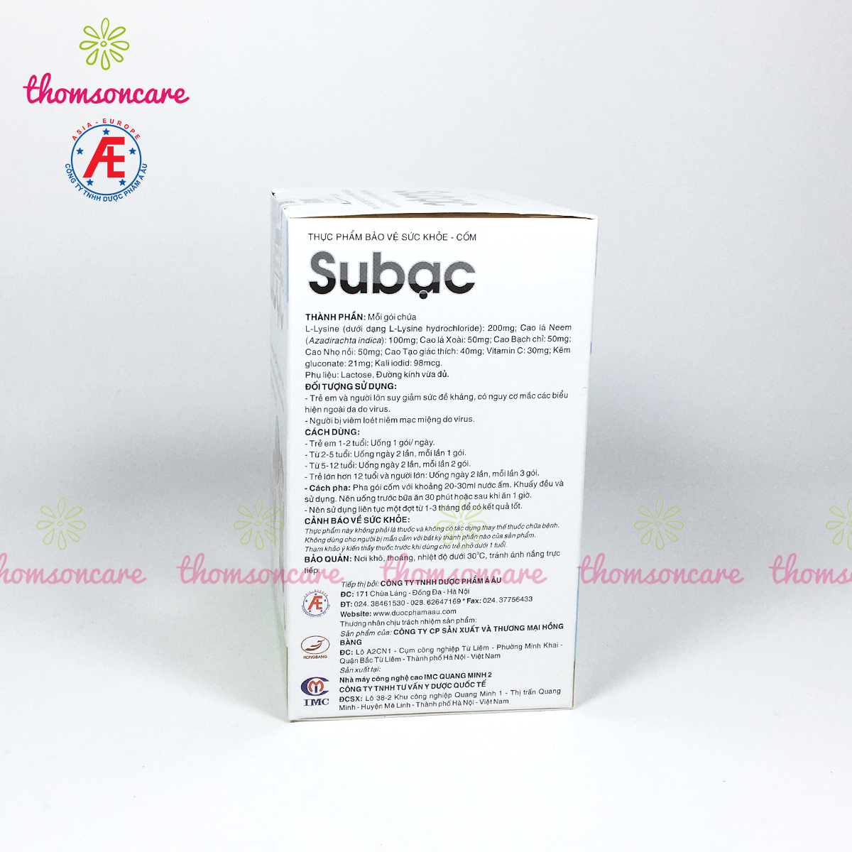 Cốm Su Bạc - Tăng cường sức đề kháng, hệ miễn dịch cho bé - Subac từ lysine, cao lá xoài, vitamin C