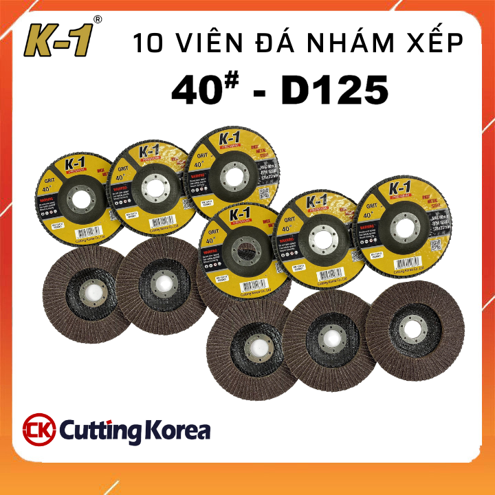 10 viên Đá nhám xếp D125 40# | Đĩa ráp xếp | Bánh nhám xếp K-1 D125 40#