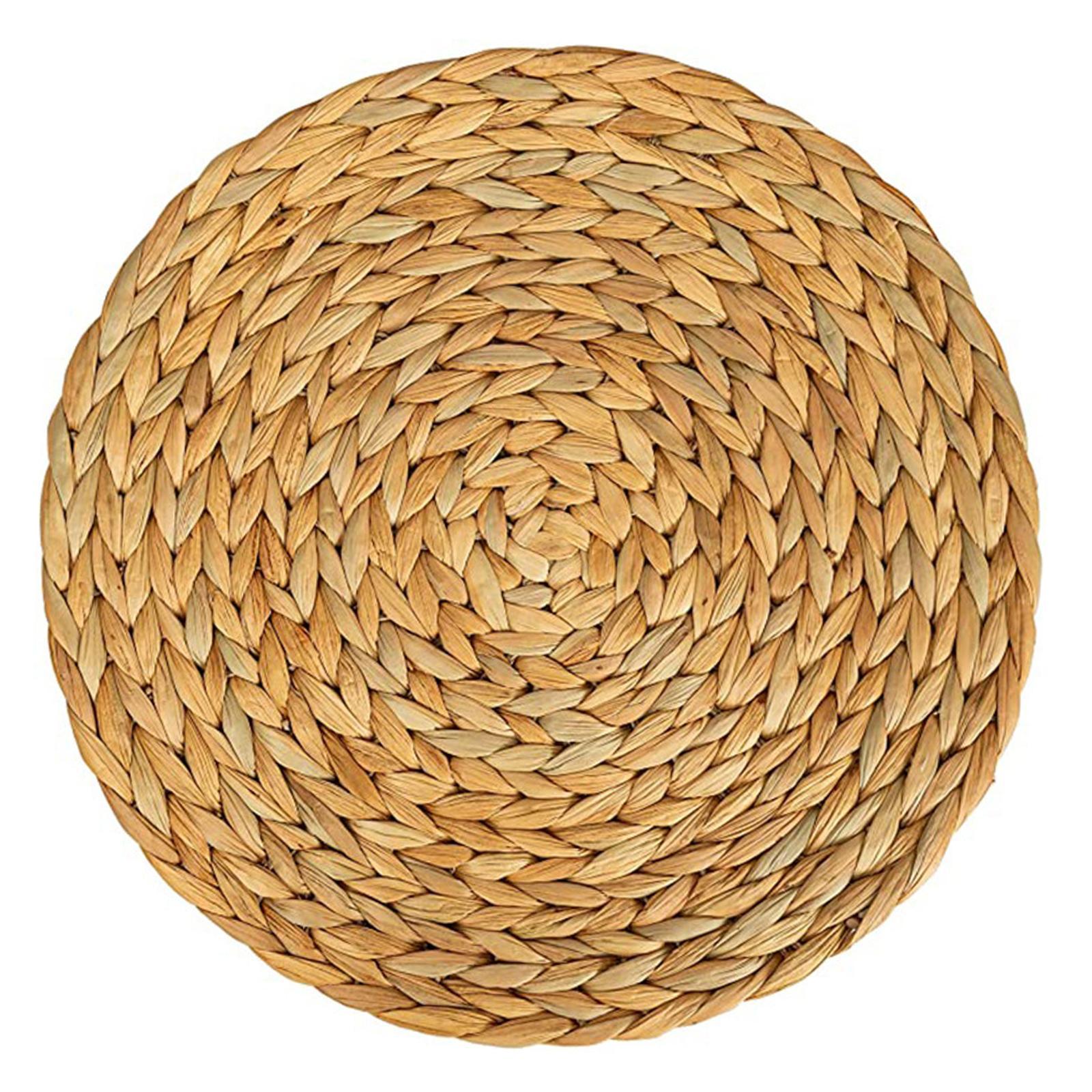 Woven Placemats Heat Resistant Pads Dishes Indoor Coffee Cup Round Table Mat