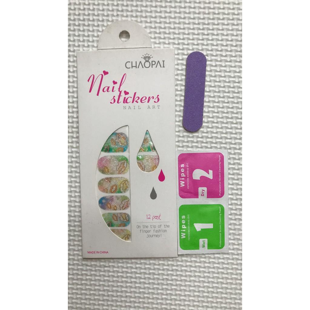 Lô 12 sticker móng tay nail art đôi môi- quà tăng kèm 1 giũa mini và 2 khăn khô vô trùng